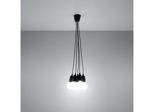 4066989029421 - Pendelleuchte Dani in Schwarz E27 5-flammig - black - Famlights