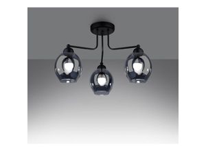 4066989029490 - Pendelleuchte Fina in Schwarz E27 3-flammig - black - Famlights