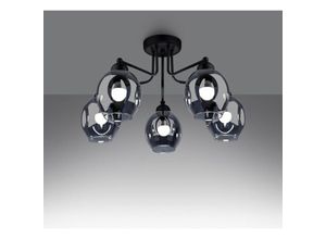 4066989029506 - Pendelleuchte Fina in Schwarz E27 5-flammig - black - Famlights