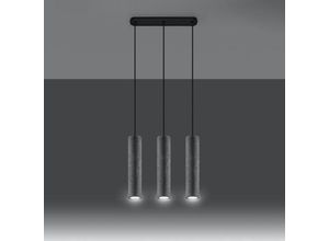 4066989029827 - Pendelleuchte Lou in Grau GU10 3-flammig - grey - Famlights