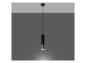 4066989029834 - Pendelleuchte Loys in Schwarz und Chrom GU10 1-flammig - black - Famlights