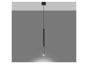 4066989029926 - Pendelleuchte Maleen in Schwarz und Gold G9 1-flammig - black - Famlights