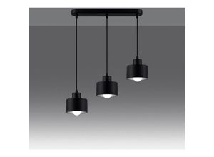 4066989030380 - Famlights - Pendelleuchte Sheila in Schwarz E27 3-flammig - black