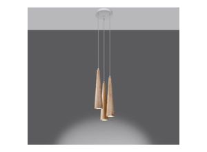 4066989030601 - Pendelleuchte Suna in Natur-hell GU10 3-flammig - brown - Famlights