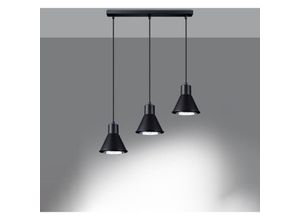 4066989030670 - Pendelleuchte Tamme in Schwarz GU10 3-flammig - black - Famlights