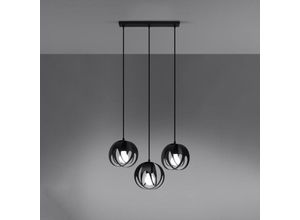 4066989030786 - Famlights - Pendelleuchte Thor in Schwarz E27 3-flammig - black