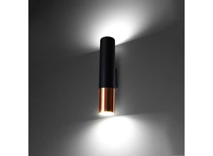 4066989031493 - Wandleuchte Loys in Schwarz und Roségold GU10 2-flammig - black - Famlights