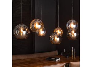 4066989032292 - Pendelleuchte Pam Orlando in Altsilber und Transparent E27 7-flammig - black - Famlights