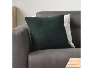 4066989032537 - RINGO-Living Kissen Makaio in Dunkelgrün aus Cord 450x450x150mm - Dunkelgrün