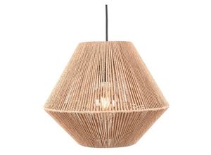 4066989032759 - Pendelleuchte Hjördis in Braun aus Jute E27 1-flammig - brown - Famlights