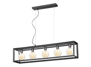 4066989032902 - Pendelleuchte Liva in Schwarz aus Metall E27 5-flammig - black - Famlights