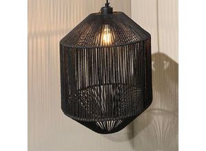 4066989033084 - Famlights - Pendelleuchte Hjördis in Schwarz aus Jute E27 - black