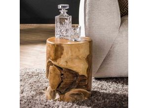 4066989036733 - Beistelltisch Zelisa in Natur-dunkel aus Teakholz 400mm - Natur-dunkel - Ringo-living