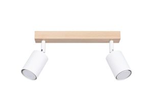 4066989037808 - Deckenleuchte Vida in Weiß und Natur-hell GU10 2-flammig - white - Famlights