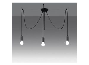 4066989037990 - Pendelleuchte Nelli in Dunkelgrau E27 3-flammig - grey - Famlights