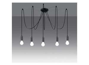 4066989038003 - Pendelleuchte Nelli in Dunkelgrau E27 5-flammig - grey - Famlights