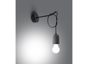 4066989038683 - Wandleuchte Nelli in Dunkelgrau und Schwarz E27 - grey - Famlights