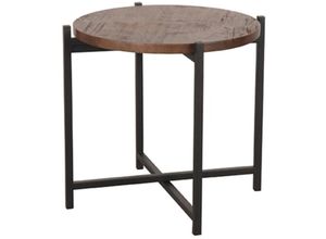 4066989041263 - RINGO-Living Beistelltisch Dora in Natur-dunkel und Schwarz aus Mangoholz - brown