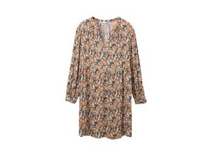 4067261046297 - Große Größen Kleid mit langem Arm und floralem Alloverprint grau bedruckt Gr50