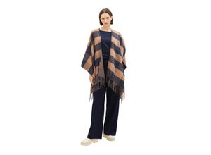 4067261194028 - TOM TAILOR Damen Cape mit Karomuster blau Karomuster Gr ONESIZE