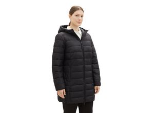 4067261254999 - Große Größen Leichter Steppmantel mit Kapuze schwarz Gr44