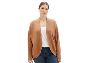 4067261283012 - Große Größen Melierter Cardigan in verschlussloser Form camelfarben Gr50