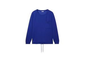 4067261675886 - Große Größen Sweatshirt mit Brusttasche und Kordelzug am Saum royalblau Gr46