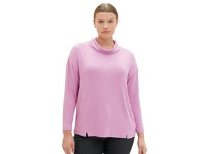 4067261757117 - TOM TAILOR Damen Plus - Loose Fit Shirt mit Rollkragen rosa Uni Gr 54