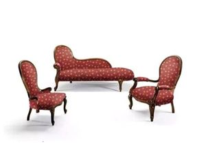 4067282617797 - Wohnzimmer-Set Rot Wohnzimmer Set Sessel Liege Polster Klassisch Chaise