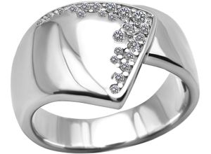 4067377290409 - Fingerring FIRETTI Schmuck Geschenk Silber 925 Damenring Ring asymmetrische Ringschiene Fingerringe Gr 54 Silber 925 (Sterlingsilber) 51 mm silberfarben (silberfarben kristallweiß kristallweiß) Damen mit Zirkonia (synth)