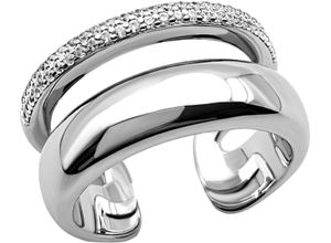 4067377290461 - Fingerring FIRETTI Schmuck Geschenk Silber 925 Damenring Ring 2-reihige Optik Fingerringe Gr 54 Silber 925 (Sterlingsilber) 88 mm silberfarben (silberfarben kristallweiß kristallweiß) Damen mit Zirkonia (synth)