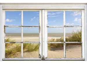 4067437001051 - Leinwandbild QUEENCE Sylt Bilder Gr B H 20 cm x 30 cm Düne-Meer-Natur Querformat 1 St beige (natur) Leinwandbilder Premium-Leinwandstoff