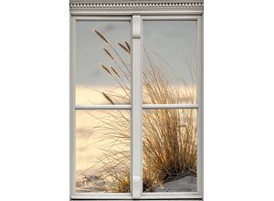 4067437001129 - Leinwandbild QUEENCE Düne Bilder Gr B H 60 cm x 90 cm Düne-Gräser-Natur Hochformat 1 St beige (natur) Leinwandbilder Premium-Leinwandstoff