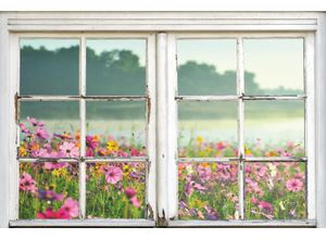 4067437001235 - Leinwandbild QUEENCE Blumenwiese Bilder Gr B H 60 cm x 90 cm Natur-Blumenwiese Querformat 1 St bunt Leinwandbilder Premium-Leinwandstoff