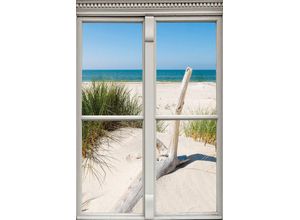 4067437001402 - Leinwandbild QUEENCE Langeoog Bilder Gr B H 20 cm x 30 cm Düne-Gräser-Natur-Meer Hochformat 1 St beige (natur) Leinwandbilder Premium-Leinwandstoff