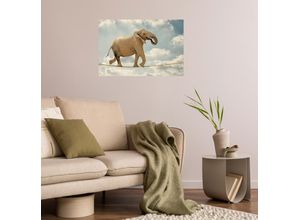 4067437104479 - QUEENCE Wandsticker Tanz auf dem Seil Wandtattoos Selbstklebend kinderleichte Anbringung Gr B H T 150 cm x 100 cm x 01 cm Elefant-Elefanten braun Wandtattoos Tiere