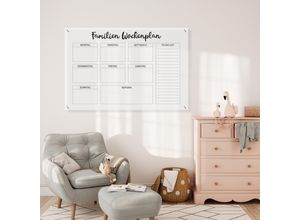 4067437104608 - Wanddekoobjekt QUEENCE Family schwarz Wanddekoobjekte B H T 70cm x 50cm x 04cm Familien Wochenplaner Acrylglas Wochenplan Familienkalender Wandkalender Acrylglas zum beschriften B70cm H50cm T04cm