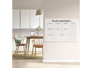 4067437104615 - Wanddekoobjekt QUEENCE Family schwarz Wanddekoobjekte B H T 90cm x 60cm x 04cm Familien Wochenplaner Acrylglas Wochenplan Familienkalender Wandkalender Acrylglas zum beschriften B90cm H60cm T04cm