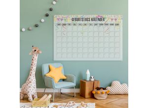 4067437104660 - Wanddekoobjekt QUEENCE Happy Birthday Wanddekoobjekte Gr B H T 70 cm x 50 cm x 04 cm Geburtstags-Kalender bunt Wanddekoration Geburtstagskalender Kinder Wandkalender Acrylglas