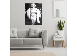 4067437105476 - Acrylglasbild QUEENCE Glam Bilder Gr B H T 50 cm x 70 cm x 04 cm Schwarz-Weiß-Frau-Stars Hochformat grau Acrylglasbilder Marilyn Monroe Fine Art-Print in Galeriequalität