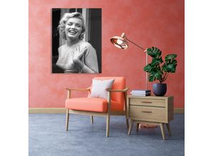 4067437105568 - Acrylglasbild QUEENCE Marilyn Bilder Gr B H T 50 cm x 70 cm x 04 cm Schwarz-Weiß-Frau-Stars Hochformat grau Acrylglasbilder Fine Art-Print in Galeriequalität