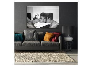 4067437105643 - Acrylglasbild QUEENCE Ali Bilder Gr B H T 60 cm x 40 cm x 04 cm Schwarz-Weiß-Mann-Stars Querformat grau Acrylglasbilder Muhammad Ali Fine Art-Print in Galeriequalität