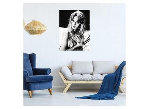 4067437105766 - Acrylglasbild QUEENCE Shh Bilder Gr B H T 40 cm x 60 cm x 04 cm Schwarz-Weiß Hochformat grau Acrylglasbilder Brigitte Bardot Fine Art-Print in Galeriequalität