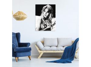 4067437105773 - Acrylglasbild QUEENCE Shh Bilder Gr B H T 50 cm x 70 cm x 04 cm Schwarz-Weiß-Frau-Stars Hochformat grau Acrylglasbilder Brigitte Bardot Fine Art-Print in Galeriequalität