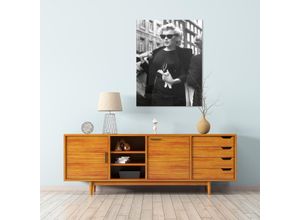 4067437105964 - Acrylglasbild QUEENCE Sunglasses Bilder Gr B H T 60 cm x 90 cm x 04 cm Schwarz-Weiß-Frau-Stars Hochformat grau Acrylglasbilder Marilyn Monroe Fine Art-Print in Galeriequalität