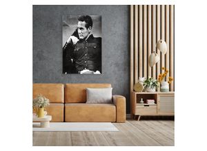 4067437106152 - Acrylglasbild QUEENCE Paul Newman Bilder Gr B H T 40 cm x 60 cm x 04 cm Schwarz-Weiß-Mann-Stars Hochformat grau Acrylglasbilder Fine Art-Print in Galeriequalität