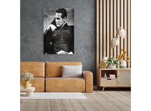 4067437106169 - Acrylglasbild QUEENCE Paul Newman Bilder Gr B H T 50 cm x 70 cm x 04 cm Schwarz-Weiß-Mann-Stars Hochformat grau Acrylglasbilder Fine Art-Print in Galeriequalität