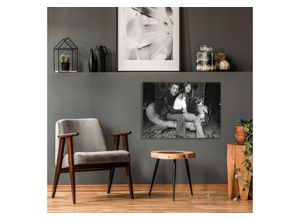 4067437106244 - Acrylglasbild QUEENCE Jane Birkin Bilder Gr B H T 60 cm x 40 cm x 04 cm Schwarz-Weiß-Frau-Mann-Stars Querformat grau Acrylglasbilder Fine Art-Print in Galeriequalität