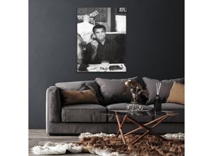 4067437106282 - Acrylglasbild QUEENCE Muhammad Ali Bilder Gr B H T 50 cm x 70 cm x 04 cm Schwarz-Weiß-Mann-Stars Hochformat grau Acrylglasbilder Fine Art-Print in Galeriequalität