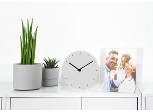 4067437106855 - Tischuhr QUEENCE Die große Helene silber (silberfarben) Tischuhren mit Bilderrahmen